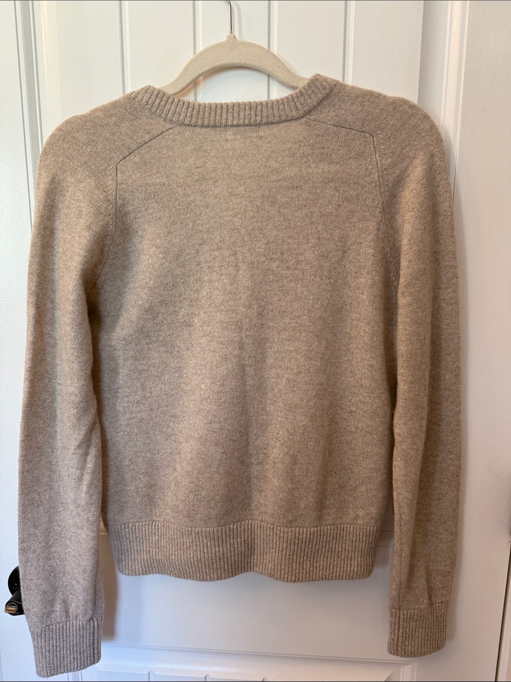 Minnie Rose V-Neck Sweater in Light Taupe - Picture 2 of 8